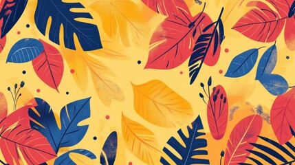 Fototapeta premium Vibrant autumnal leaves pattern (1)