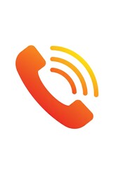 3D Phone Call Icon with Vibrating Signal