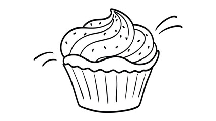 Cupcake with Frosting and Sprinkles