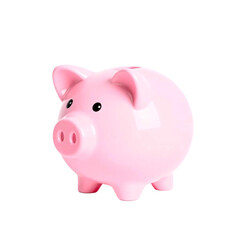 Obraz premium pink piggy bank isolated on transparent background