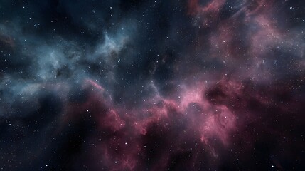 Obraz premium Mystical nebula expanse, a celestial dance of colors and stardust in the vastness of cosmic space.