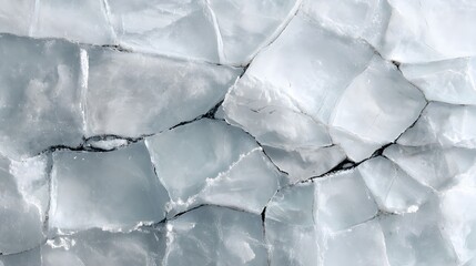 Obraz premium Cracked Ice Formation: A close-up reveals the intricate beauty and fragility of a frozen landscape.
