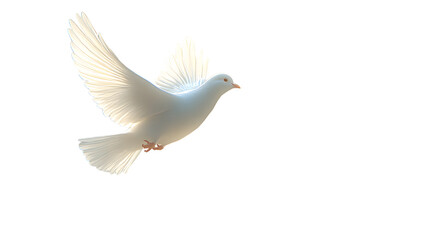 Graceful White Dove in Flight Surrounded by Light Symbolizing Peace and Freedom