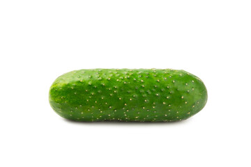 Cucumber isolated on white background. Slice of cucumber on white background. Fresh organic green cucumbers. Vegan. Ingredient for salad. Farm vegetables.