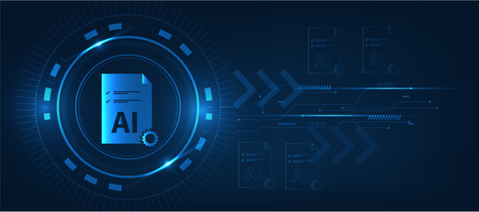 Obraz premium concept of document management with artificial intelligence icon 