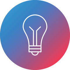 Lightbulb Line Gradient Circle Background Icon
