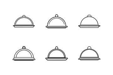 serving tray line art vector illustration