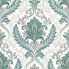 Damask Digital Paper, Vintage Patterns,, Chic Printable Patterns, Seamless Backgrounds , Elegant Scrapbook Patterns. Pefrect for fabrics, wallpapers