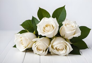Obraz premium several sprigs of very beautiful white roses for a bouquet