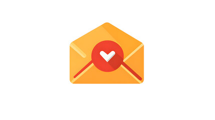 Vibrant and Engaging Email Icon Featuring an Envelope with a Heart Symbol Inside