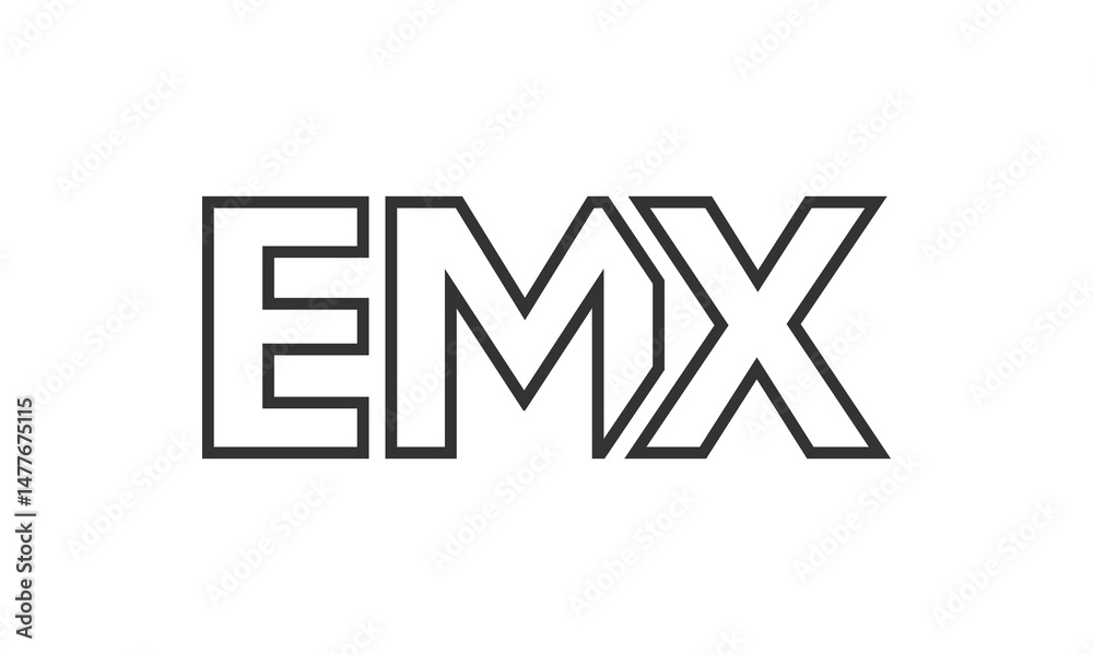 Poster emx logo design template with strong and modern bold text. initial based vector logotype featuring s