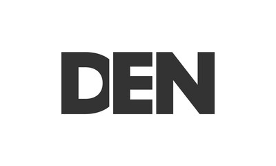 DEN logo design template with strong and modern bold text. Initial based vector logotype featuring simple and minimal typography. Trendy company identity.