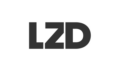 LZD logo design template with strong and modern bold text. Initial based vector logotype featuring simple and minimal typography. Trendy company identity.