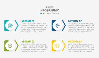 Four Step Infographic element design Vector template for presentation. process diagram and presentations step, workflow layout, banner, flow chart, info graphic vector illustration.