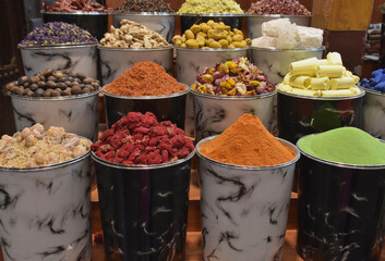 
 assortment of spices at the market in Dubai



