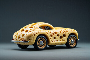Cheese Car with Swiss Cheese Texture Design