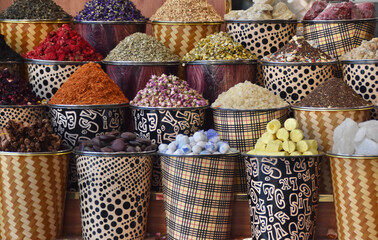 
 assortment of spices at the market in Dubai


