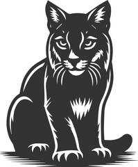 Obraz premium Vector animal silhouette of a bobcat