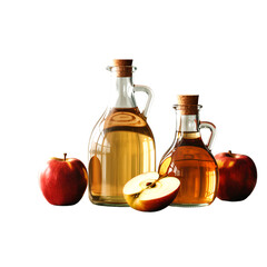 Apple Cider Vinegar Uses and Health Benefits isolated on transparent background
