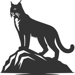 Vector animal silhouette of a bobcat