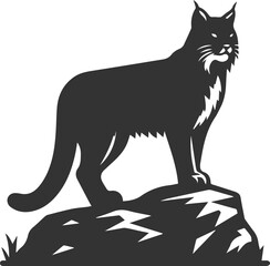 Vector animal silhouette of a bobcat