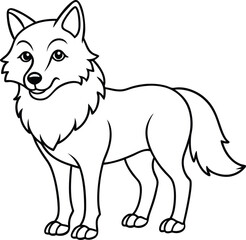 Obraz premium Wolf line art, wolf head line art, wolf silhouette