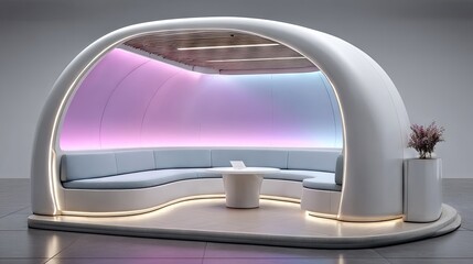 Modern curved seating area design