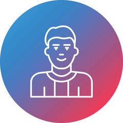 Father Line Gradient Circle Background Icon