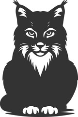 Obraz premium Vector animal silhouette of a bobcat