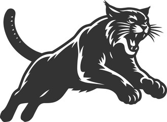 Vector animal silhouette of a bobcat