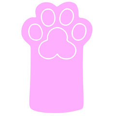 light purple silhouette cute cat paw