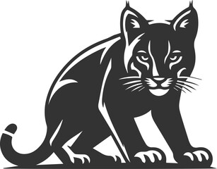 Vector animal silhouette of a bobcat