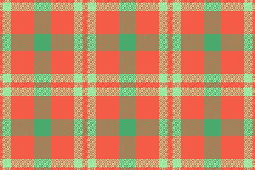 Vibrant coral, mint green, and taupe plaid pattern.  Perfect for textile design, fashion, websites, or seasonal projects.  A cheerful, versatile design offering a modern take on classic plaid.