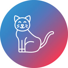Cat Line Gradient Circle Background Icon
