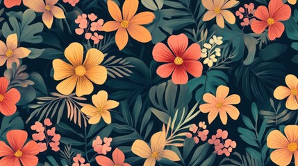 Vibrant floral pattern (121)