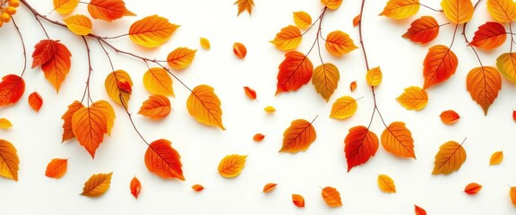 Falling vector leaves seamless pattern, autumn floral design on white abstract background, abstract,  leaf pattern