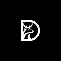 letter D deer logo