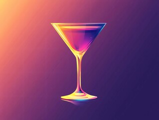 Vibrant Cocktail in a Martini Glass Colorful Drink
