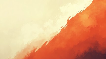 Obraz premium Abstract painting with blended orange and cream tones.