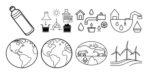 set of environment  vector icons