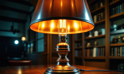 A simple desk lamp sitting on a table