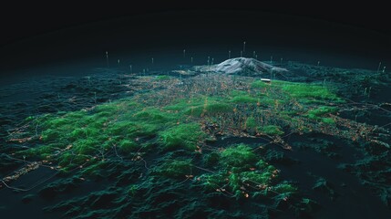 Digital Terrain City Network Map