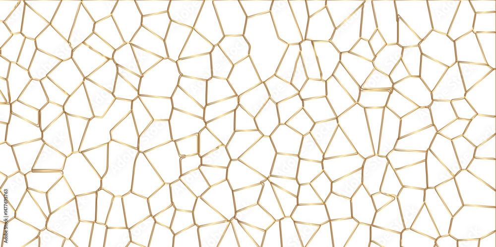 Poster abstract golden hexagon graphic ornament. arabian stylish seamless pattern on white background. crea