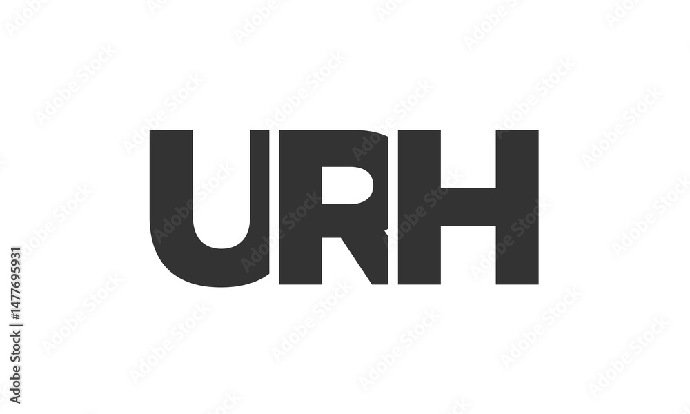 Fototapete URH logo design template with strong and modern bold text. Initial based vector logotype featuring simple and minimal typography. Trendy company identity.