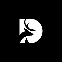 letter D deer logo