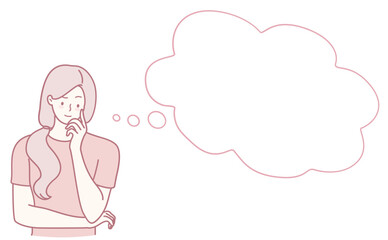 A woman possessing a pensive expression, symbolizing profound thought and boundless imagination and creativity