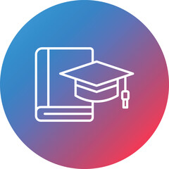 Education Line Gradient Circle Background Icon