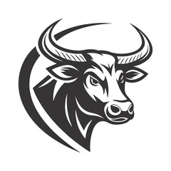 Angry Tribal Bull Tattoo Style Vector Art