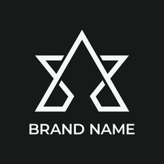 Modern Letter A star logo vector minimalist