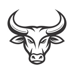 Minimalist Geometric Bull Logo – Bold Black & White Design